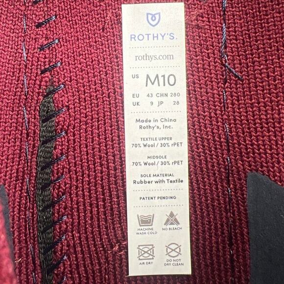 Rothy’s Merino Wool Tassel Driving Loafer in Merlot Men’s Size 10 - Picture 10 of 10